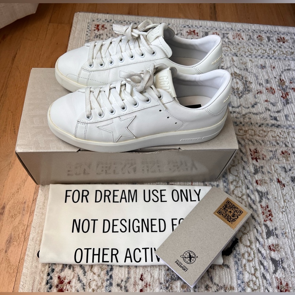 Golden Goose women’s Purestar sneakers white leather size 38